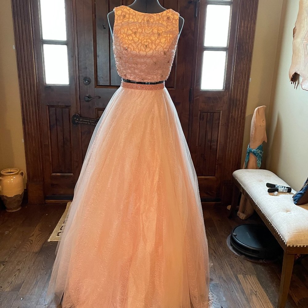 JVN by Jovani Two-Piece Pink Embellished Dress